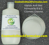 Glycolic Acid Peel Formula - 10% AHA Chemical Peel Formula By R & D Cosmetic Chemist